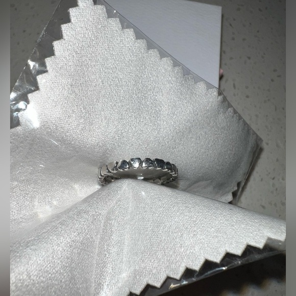 925 Sterling Silver Hearts π Ring size 6 - Picture 2 of 6